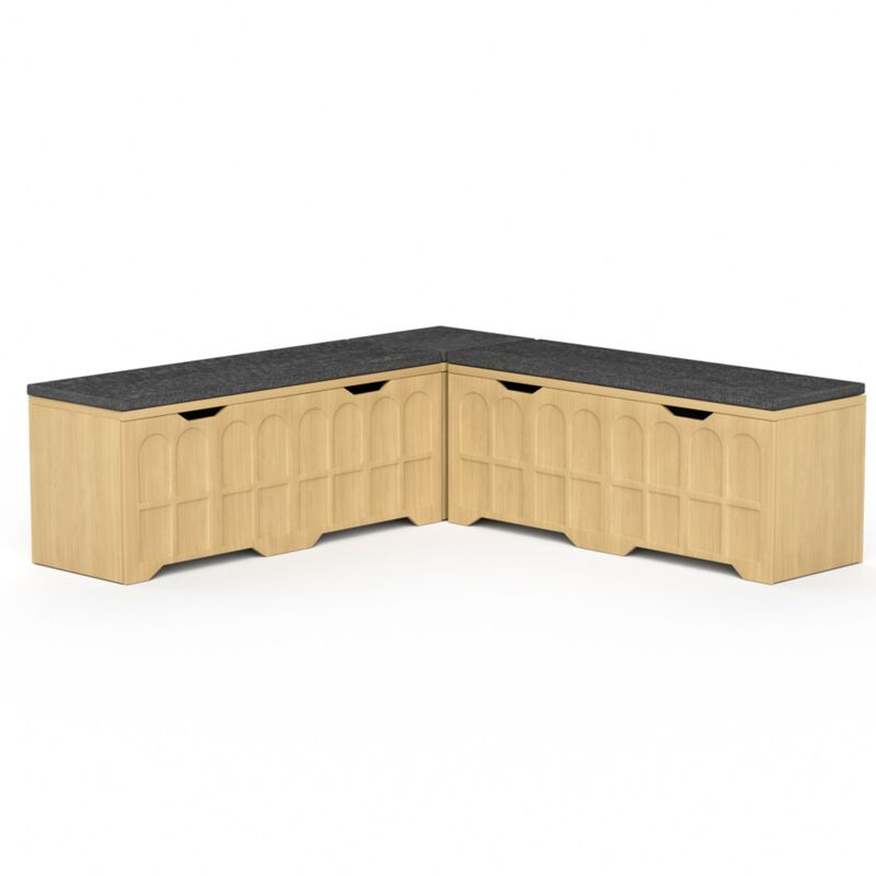 Crewis 3-Piece L-Shaped Wooden Storage Bench image number 0