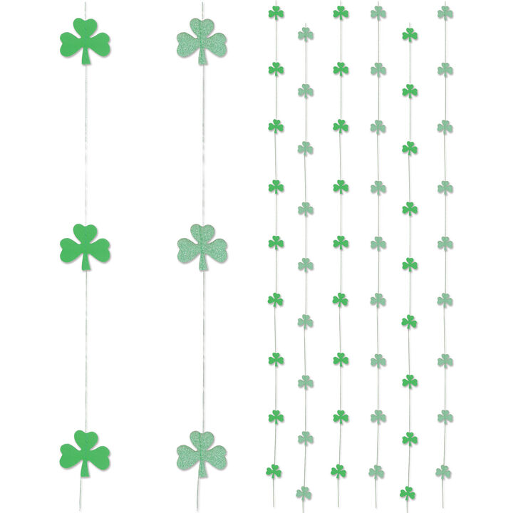 Club Pack of 72 St. Patrick's Day Shamrock Stringers Hanging Decorations  6'