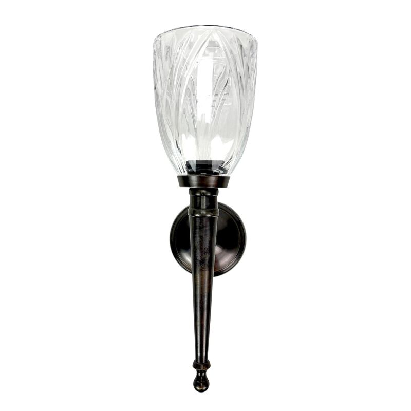 Wall Candle Sconce Bronze Finish Lead Crystal Glass 1175 In Metal Mount image number 1