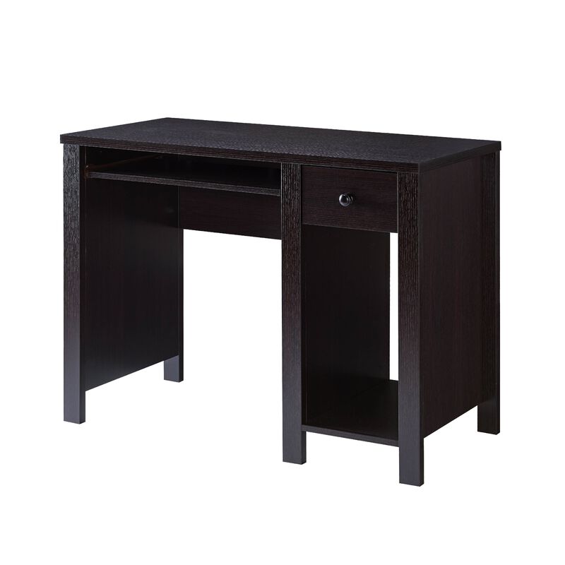 Akol Computer Desk, Keyboard Drawer and Storage, 39 Inch, Black