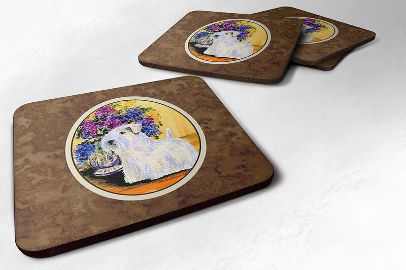 Caroline's Treasures SS8307FC Sealyham Terrier Foam Coasters (Set of 4), 3.5 H x 3.5 W, Multicolor image number 0