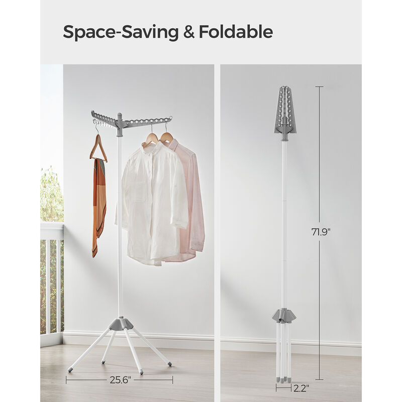 Stainless Steel Clothes Drying Rack with 3 Arms and Foldable Quadripod Frame