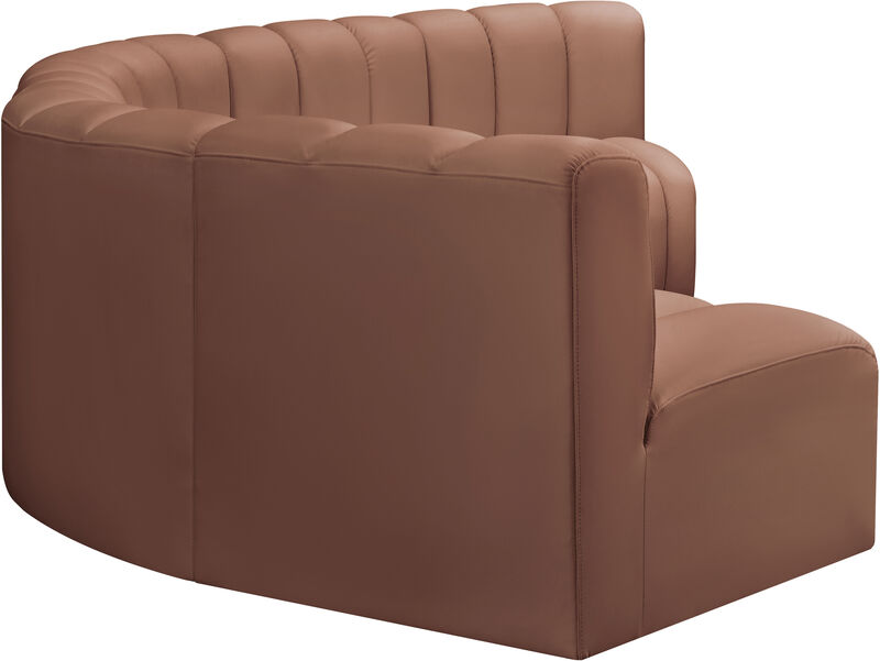 Meridian Furniture Arc Cognac Vegan Leather Modular Sofa image number 4
