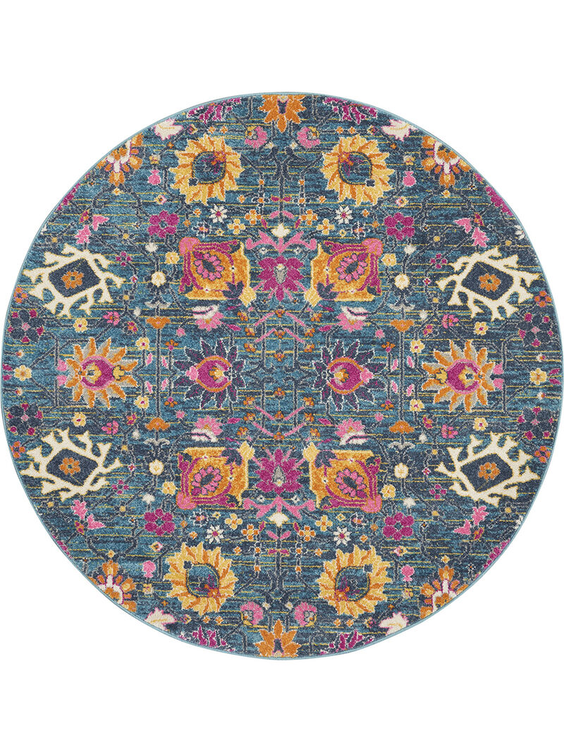 Passion PSN01 Denim 4' x Round Rug