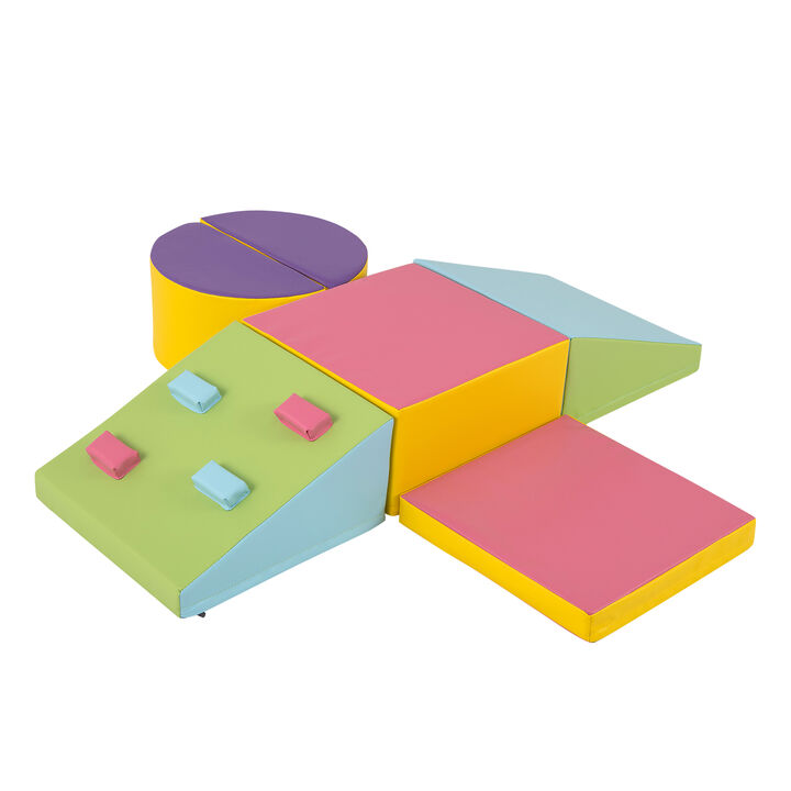 Soft Play Climbing Blocks Set with Hook and Loop &ndash; 6 Pieces