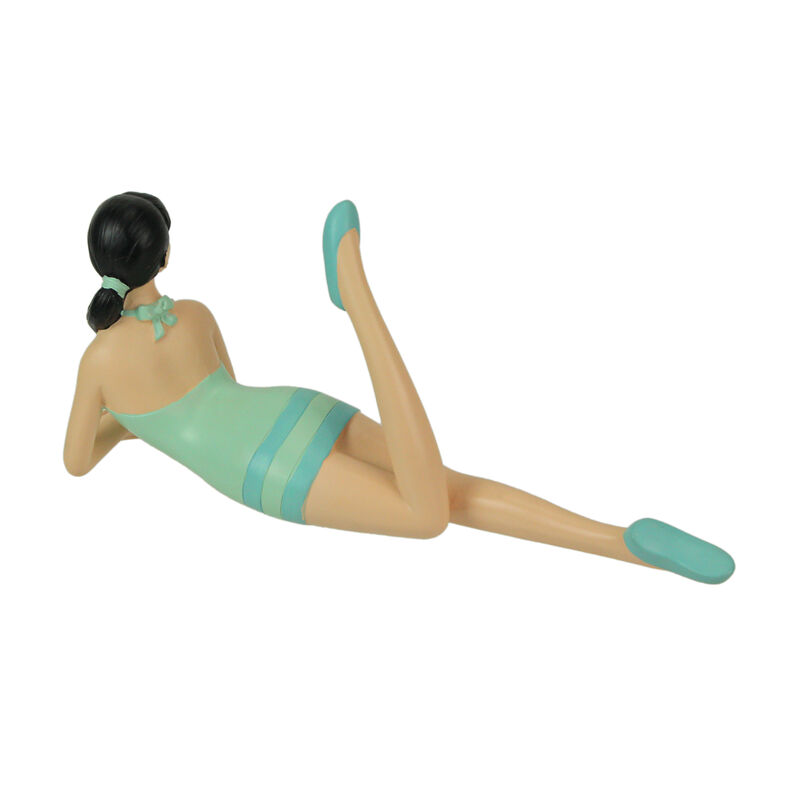 Retro Bathing Beauty Figurine Set &ndash; Striped Swimsuits, Coastal Home Decor image number 3