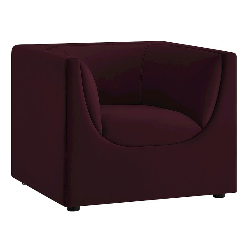 Hilda Curved Back Performance Velvet Armchair image number 0
