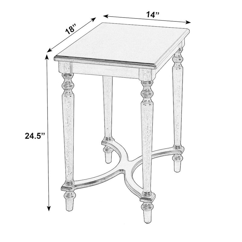 Butler Specialty Tyler 18 in. W Rectangular Wood Side Table, Pastel Blue image number 2