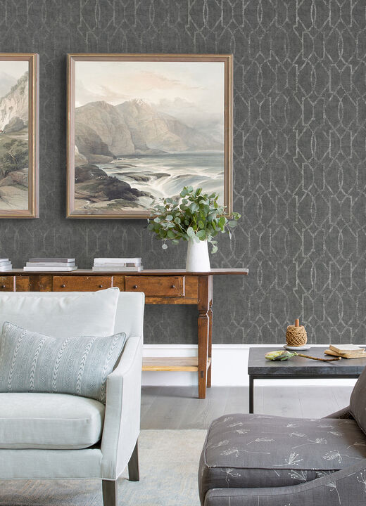 Ziva Silver Trellis Wallpaper (Set of 2)