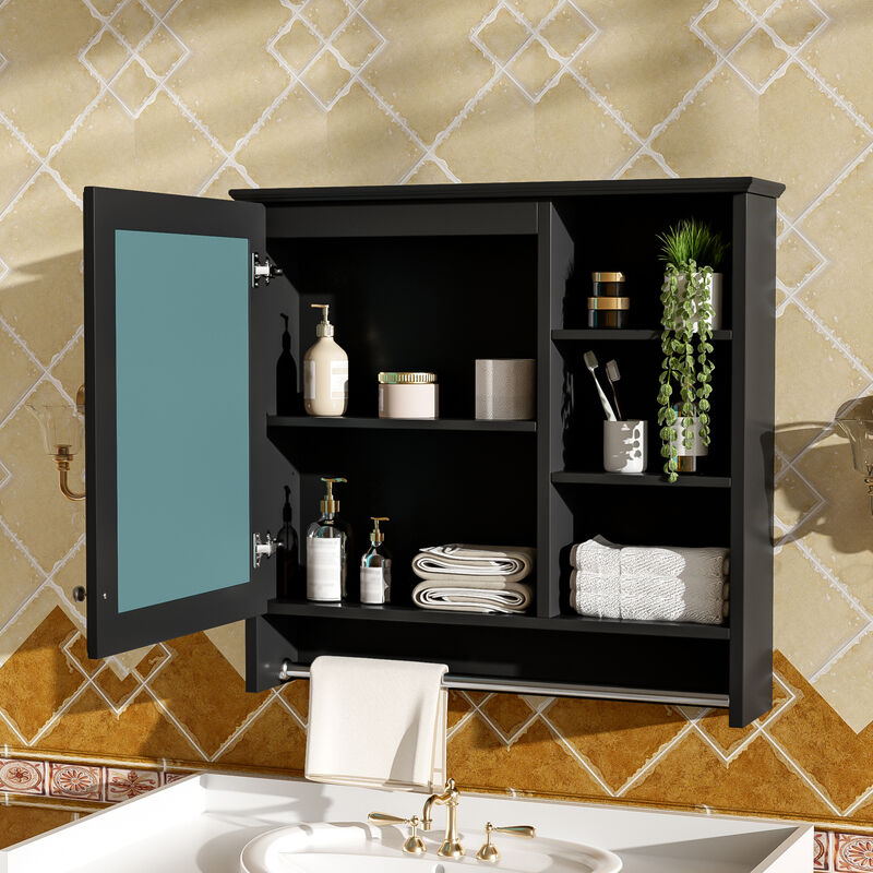 ELEMENT ACE Wall-Mount 2-in-1 Mirror Cabinet with Adjustable Shelf and Soft-Closing Hinges for Modern Storage Solutions image number 3