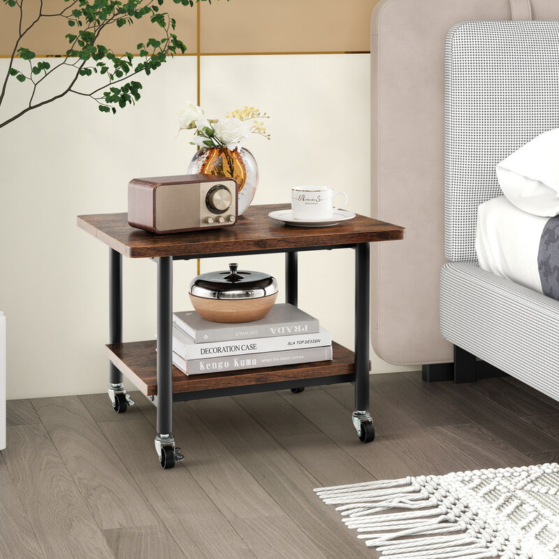 Under Desk Printer Stand with 360° Swivel Casters