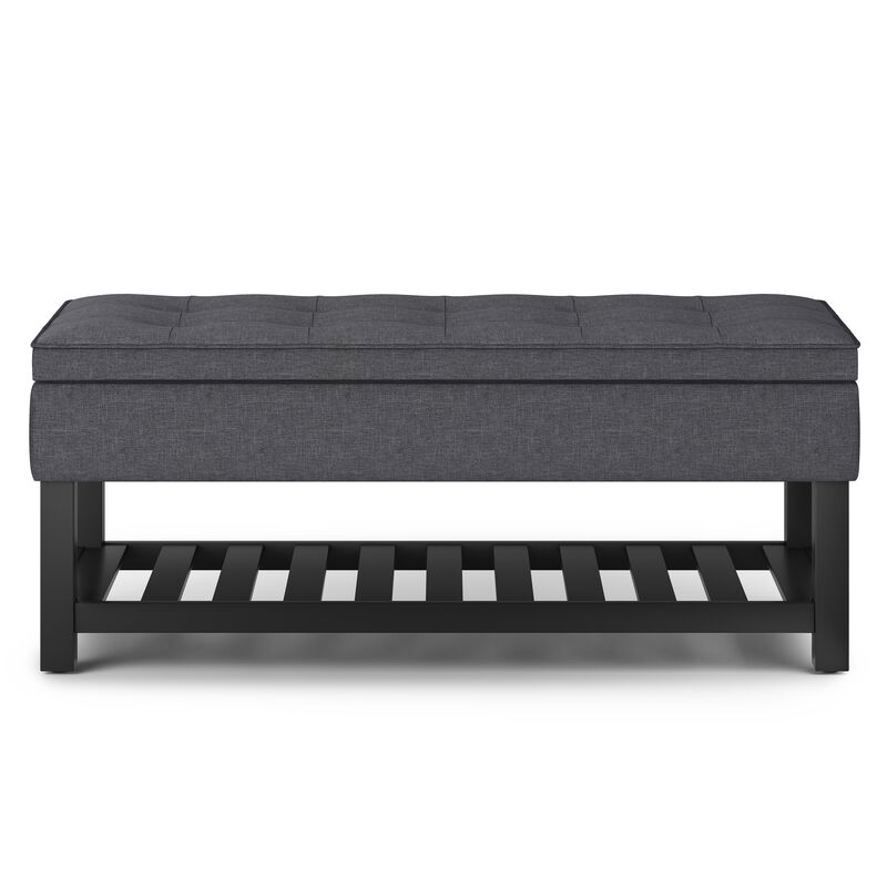 Simpli Home Cosmopolitan Storage Ottoman Bench with Open Bottom image number 2