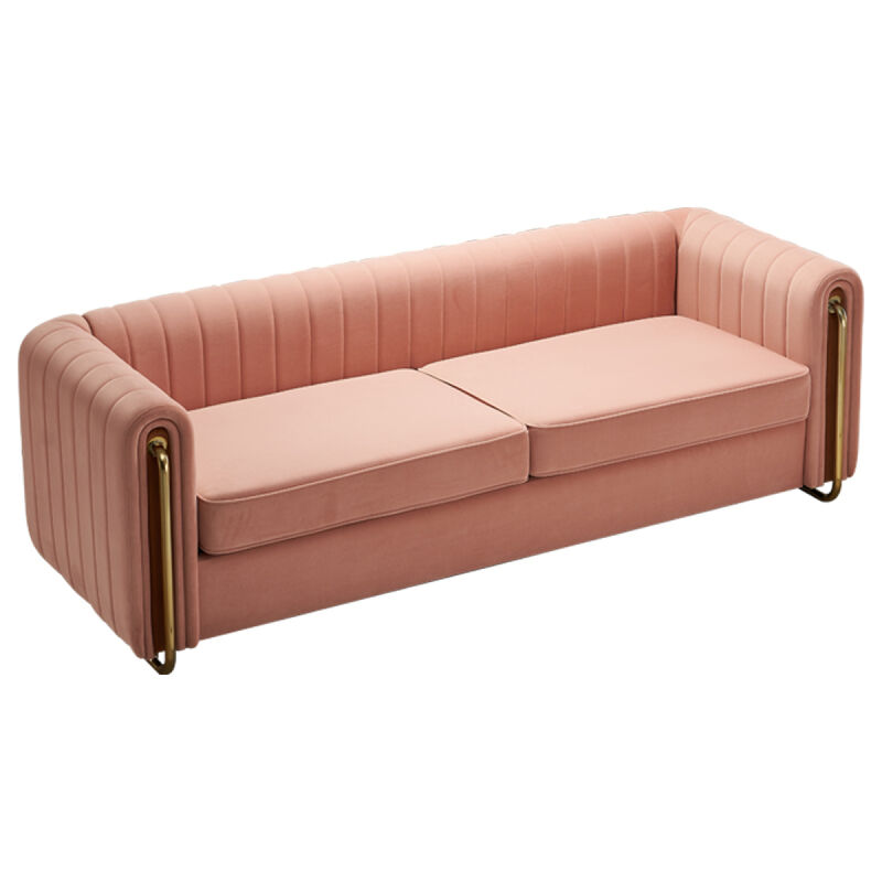 Modern velvet sofa BLUSH PINK color