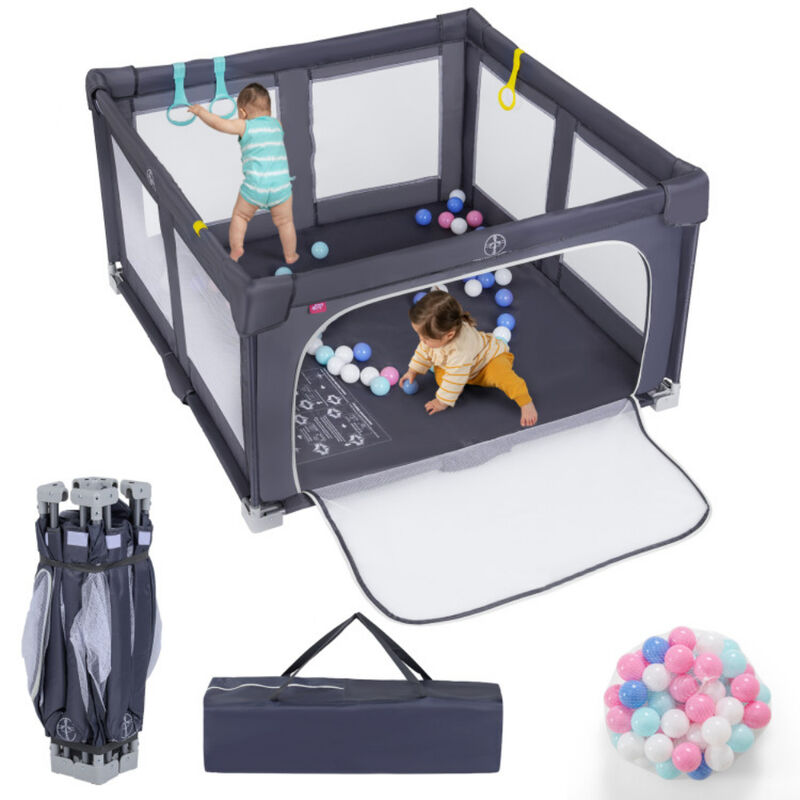 Large Foldable Baby Play Yard, BPA-Free Toddler Safety Playpen Fence for Home Use image number 3