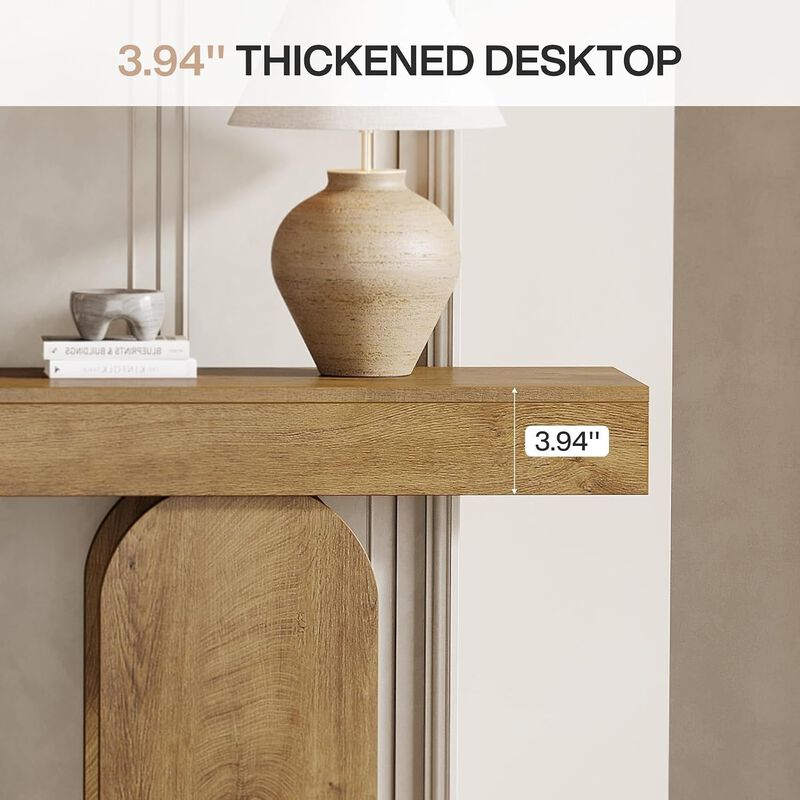 Tribesigns Country Rustic Wood Console Table image number 6