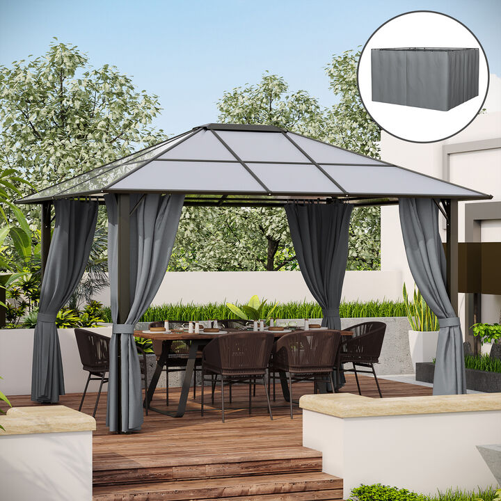 130.75" x 80.75" Universal Pergola Curtain Kit w/ Hooks/C-Ring Included, Grey