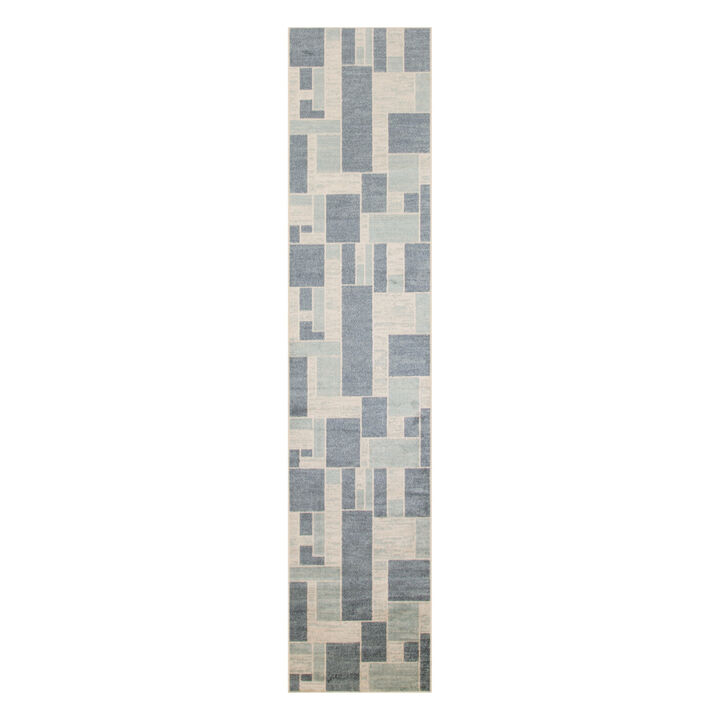 HomeRoots Geometric Washable Runner Rug