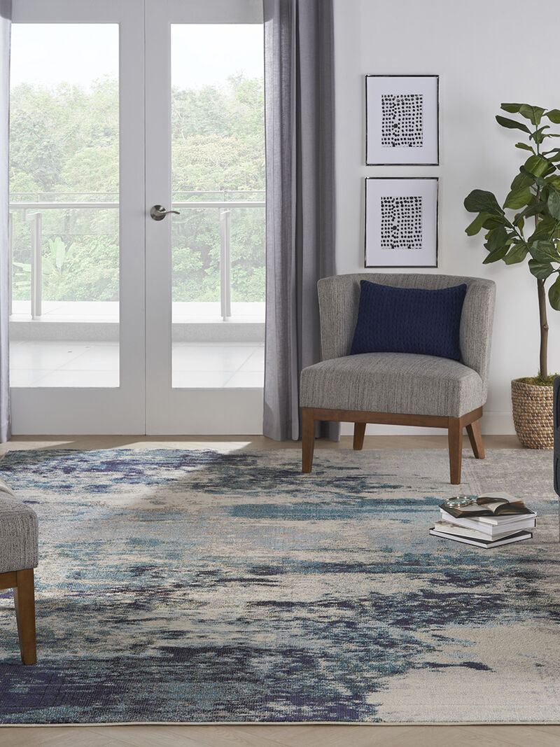 Celestial CES02 Ivory/Blue 10' x 14' Rug