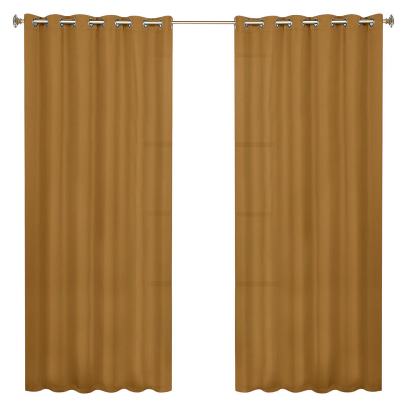 Modern Solid Blackout Curtain Panels Set of 2 Room Darkening Drapes image number 0