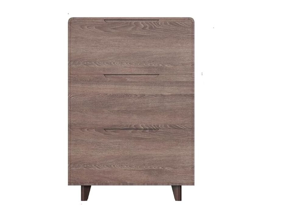 Entryway Wood Shoe Storage Cabinet Flip Drawer Space Saving Walnut
