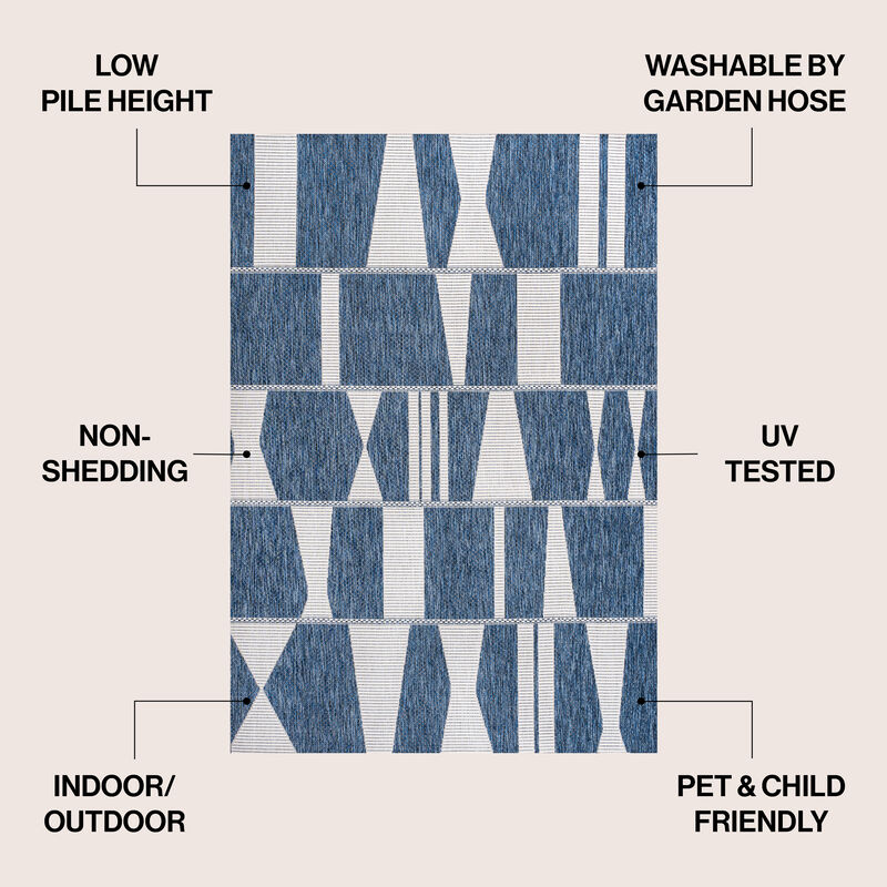 Odette Modern Geometric Abstract Two-Tone Indoor/Outdoor Area Rug