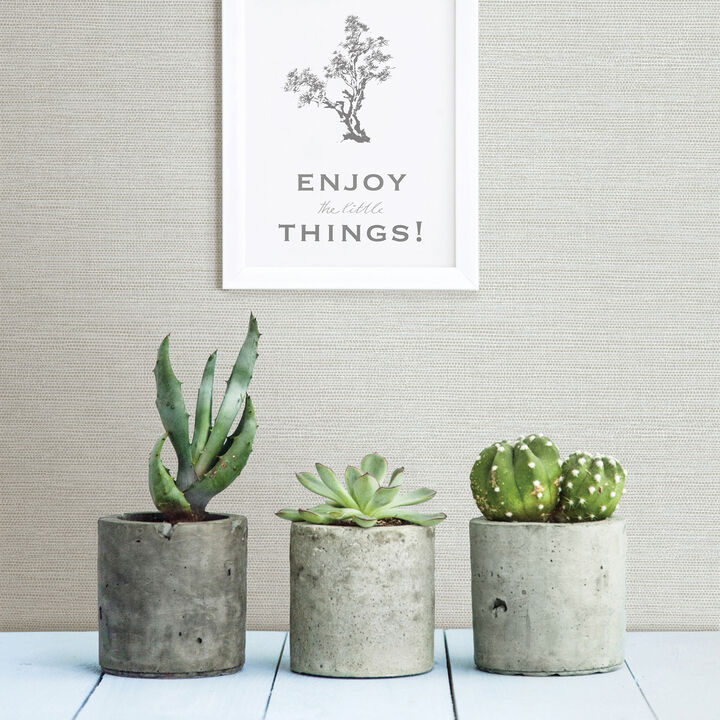 Agave Light Grey Faux Grasscloth Wallpaper (Set of 2)