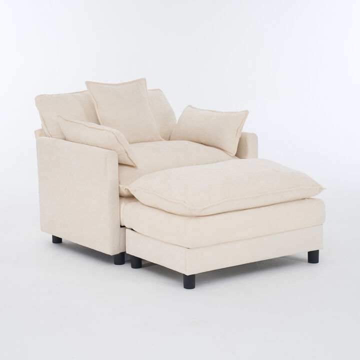 Ribris Accent Chair with Ottoman