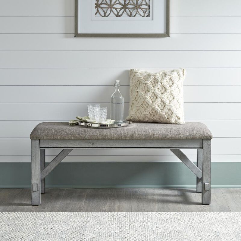 Liberty Furniture Dining Bench Transitional Grey in Smokey Grey Finish w/ Carbon Grey Tops image number 1