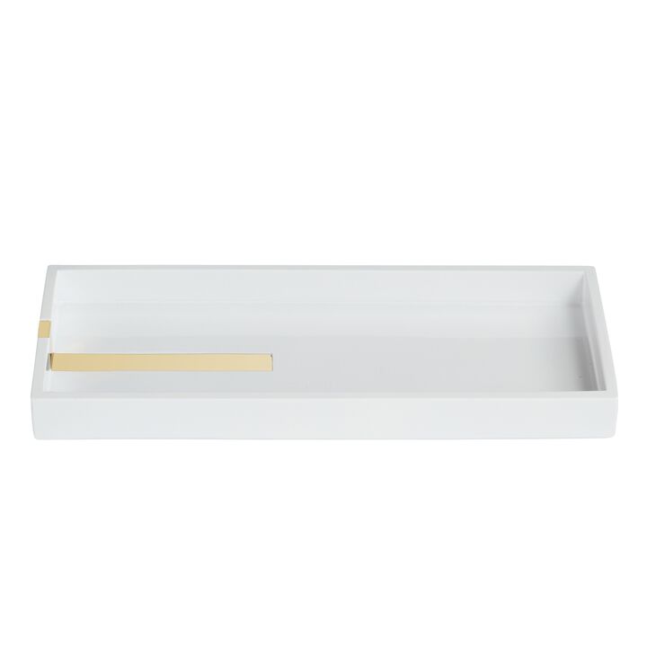 Houston Street White/Brass Amenity Tray