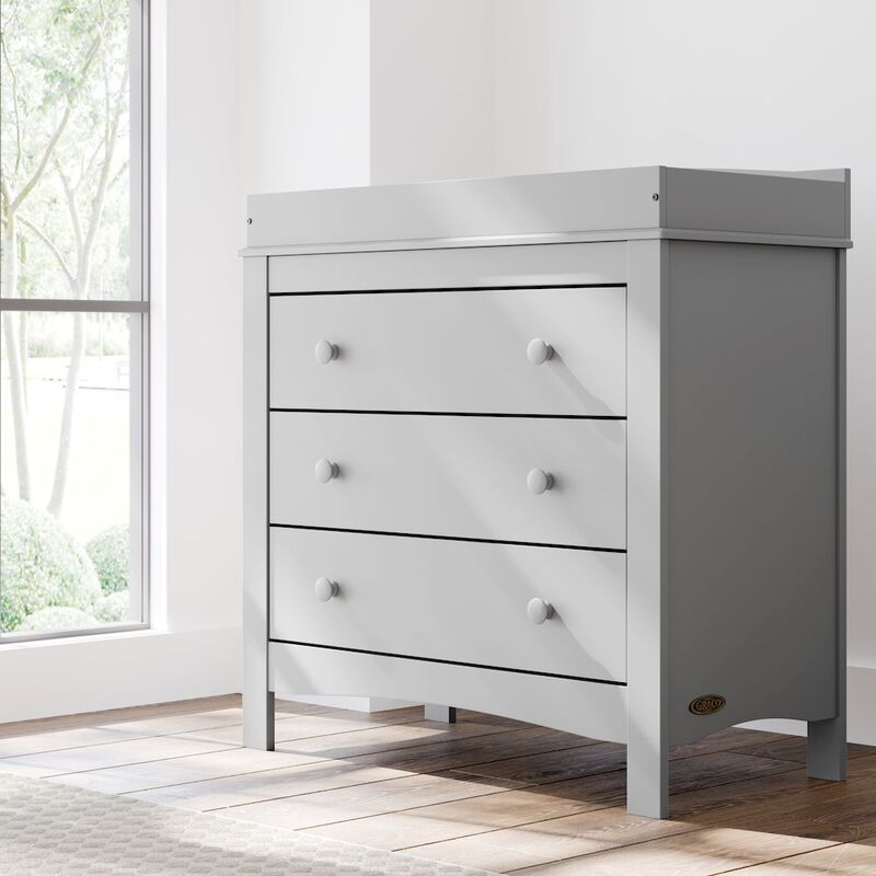 Graco Noah 3 Drawer Chest with Changing Topper (Pebble Gray)