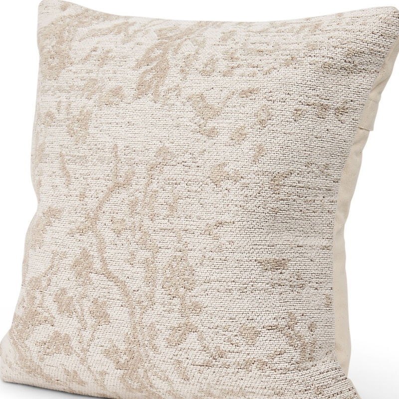 HomeRoots 20" Cream And Beige Abstract Cotton Throw Pillow Cover with Texture image number 2