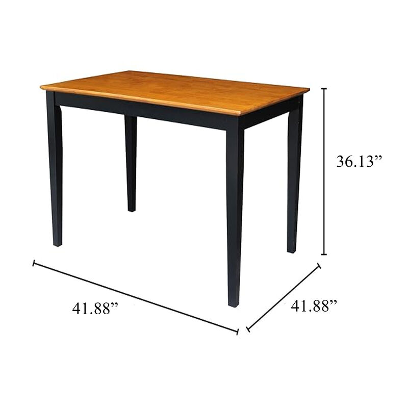 Gasy Counter Height Dining Table Set, 4 Chairs, Dark Green Wood, Brown - Benzara