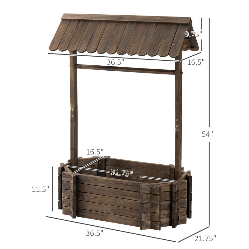 Hivvago Wishing Well Raised Garden Planter for Outdoor Flowers image number 2