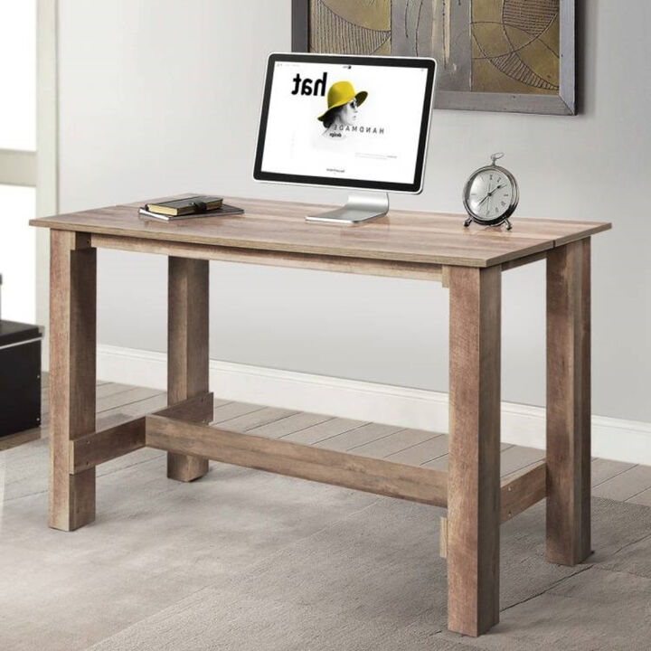 Wood Counter Height Table in Farmhouse Style, Use as Desk or Dining Table