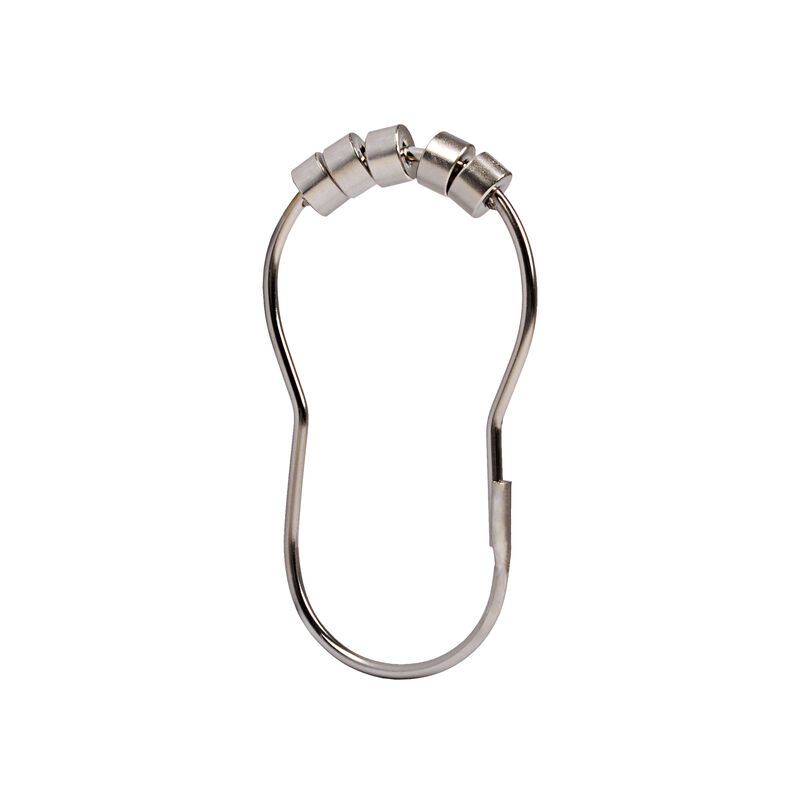 Rust-Resistant Metal Shower Curtain Hooks with Closed Buckle, Set of 12 image number 0