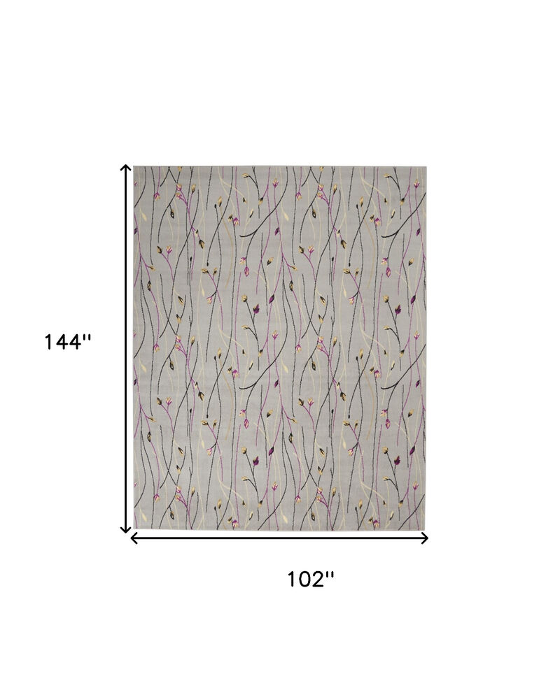 HomeRoots Floral Vines Power Loom Area Rug image number 2