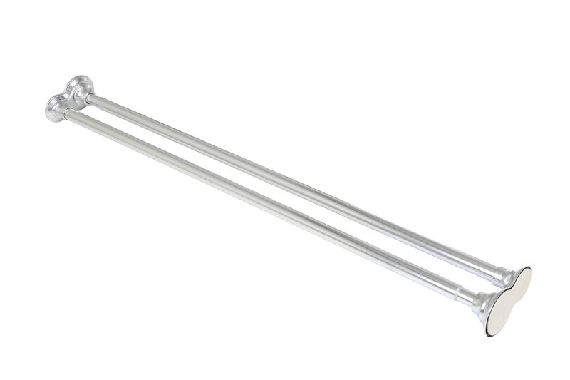 Adjustable 72" Aluminum Double Shower Curtain Rods image number 2