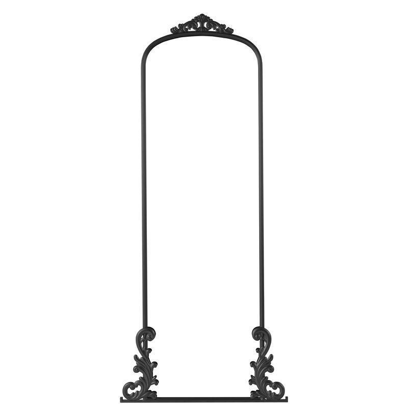 HomeRoots 68" Black Metal Arch Framed Full Length Mirror image number 2