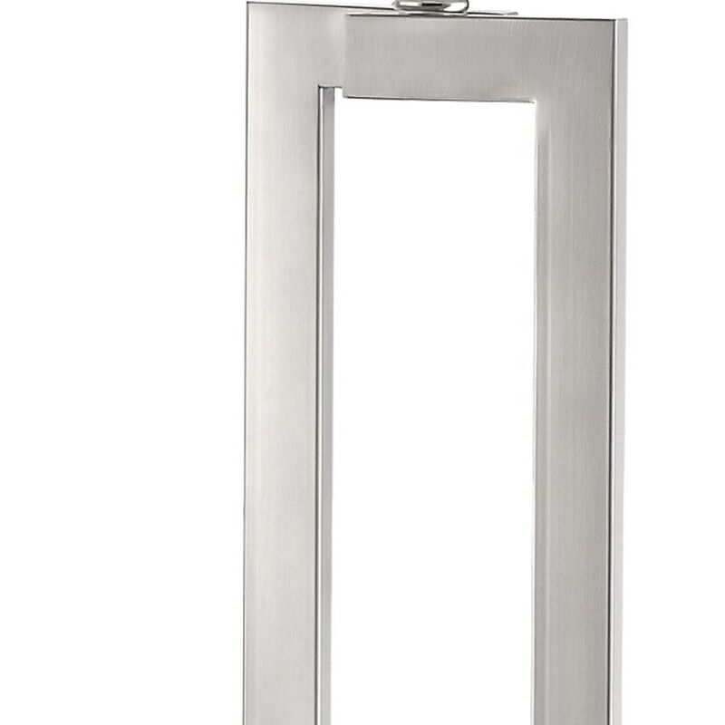 Hivvago 30" Silver Metal Table Lamp With White Rectangular Shade