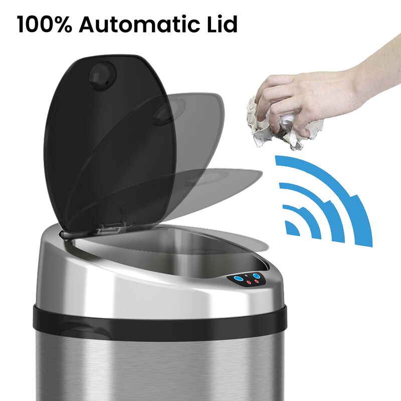 iTouchless 8 Gallon Round Sensor Trash Can
