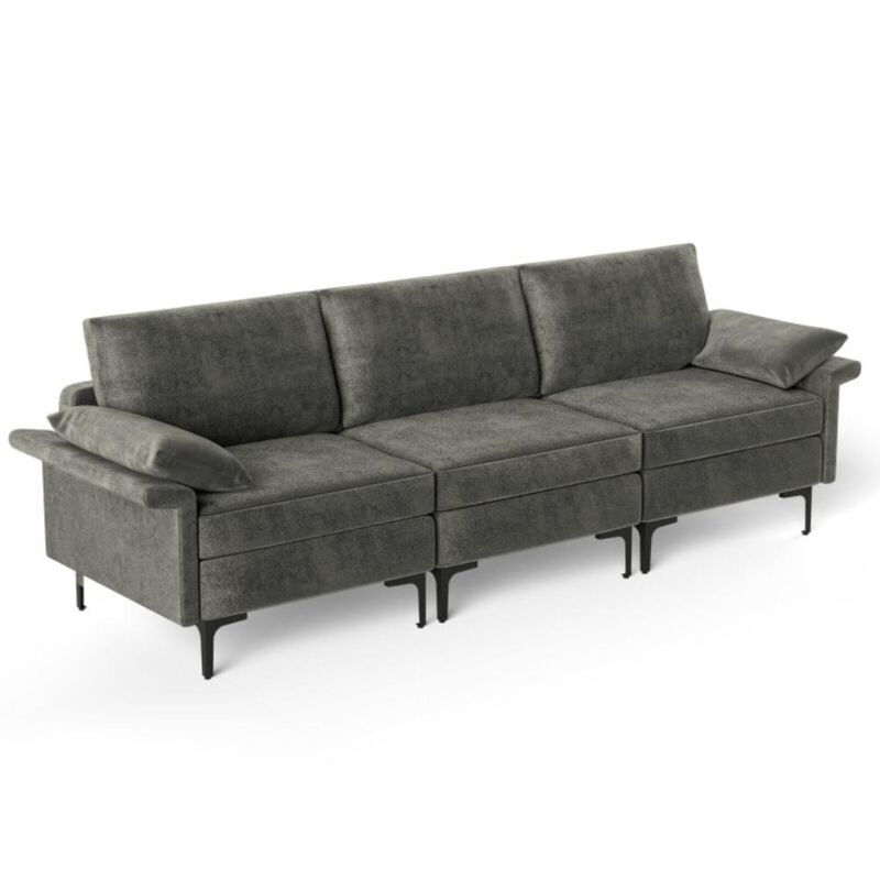 Hivvago Large 3-Seat Sofa Sectional with Metal Legs for 3-4 people