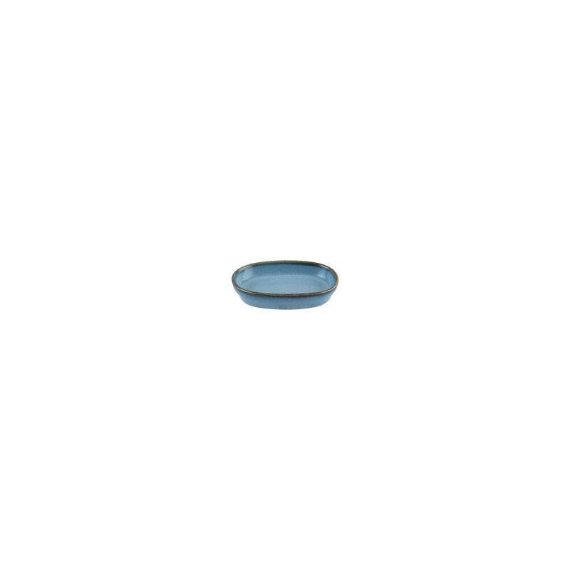 Sky 4" x 2.5" x h:0.75" Oval Blue Porcelain Platter (Set of 4)