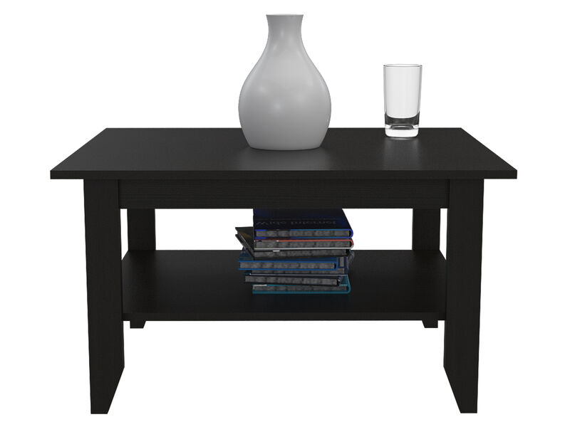 DEPOT E-SHOP Sahara Coffee Table, Four Legs, One Shelf, Black