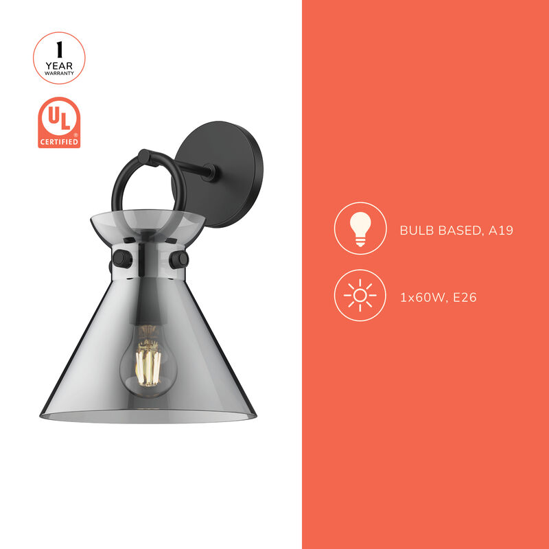 Emerson 9-in Aged Gold/Clear 1 Light Damp-Rated Wall/Vanity Light image number 2