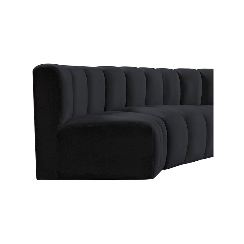 Meridian Furniture Arc Black Velvet Modular Sofa