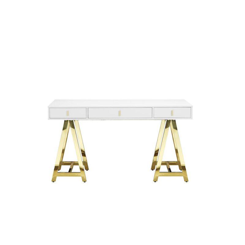 Pangea Home Gold Riley Desk White