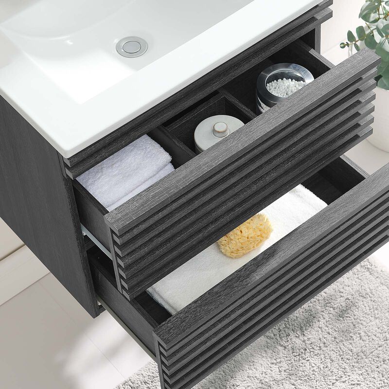 Render 24" Wall-Mount Bathroom Vanity image number 1