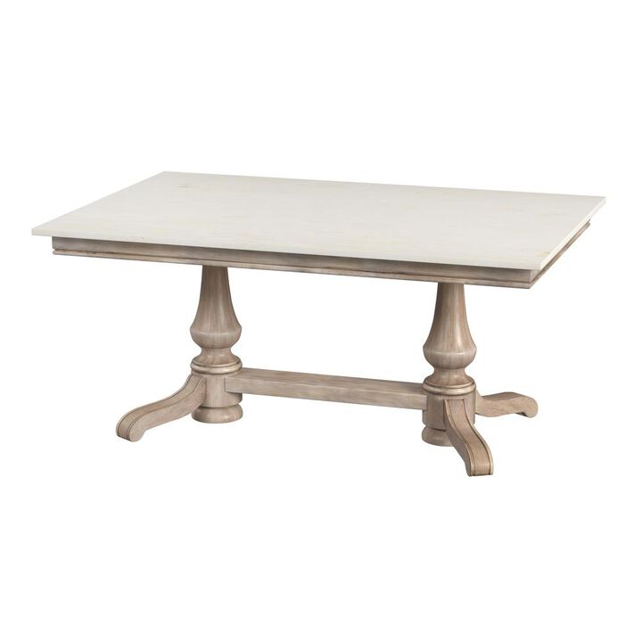 Butler Specialty Danielle Rectangular Marble Dining Table, Tan/Beige