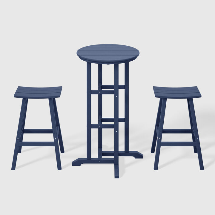 WestinTrends Outdoor Patio Bar Height Table and Bar Stool 3-Piece Dining Set