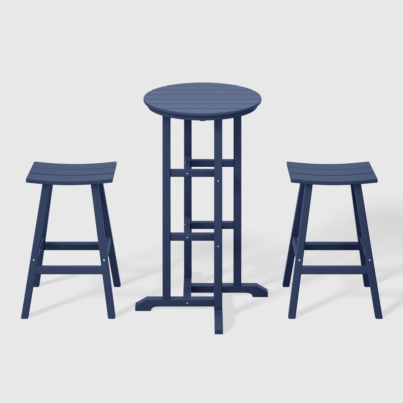 WestinTrends Outdoor Patio Bar Height Table and Bar Stool 3-Piece Dining Set image number 0